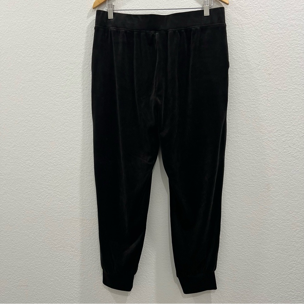 Cable & Gauge black velour pants Size large Athleisure comfort soft banded ankle - Picture 2 of 5